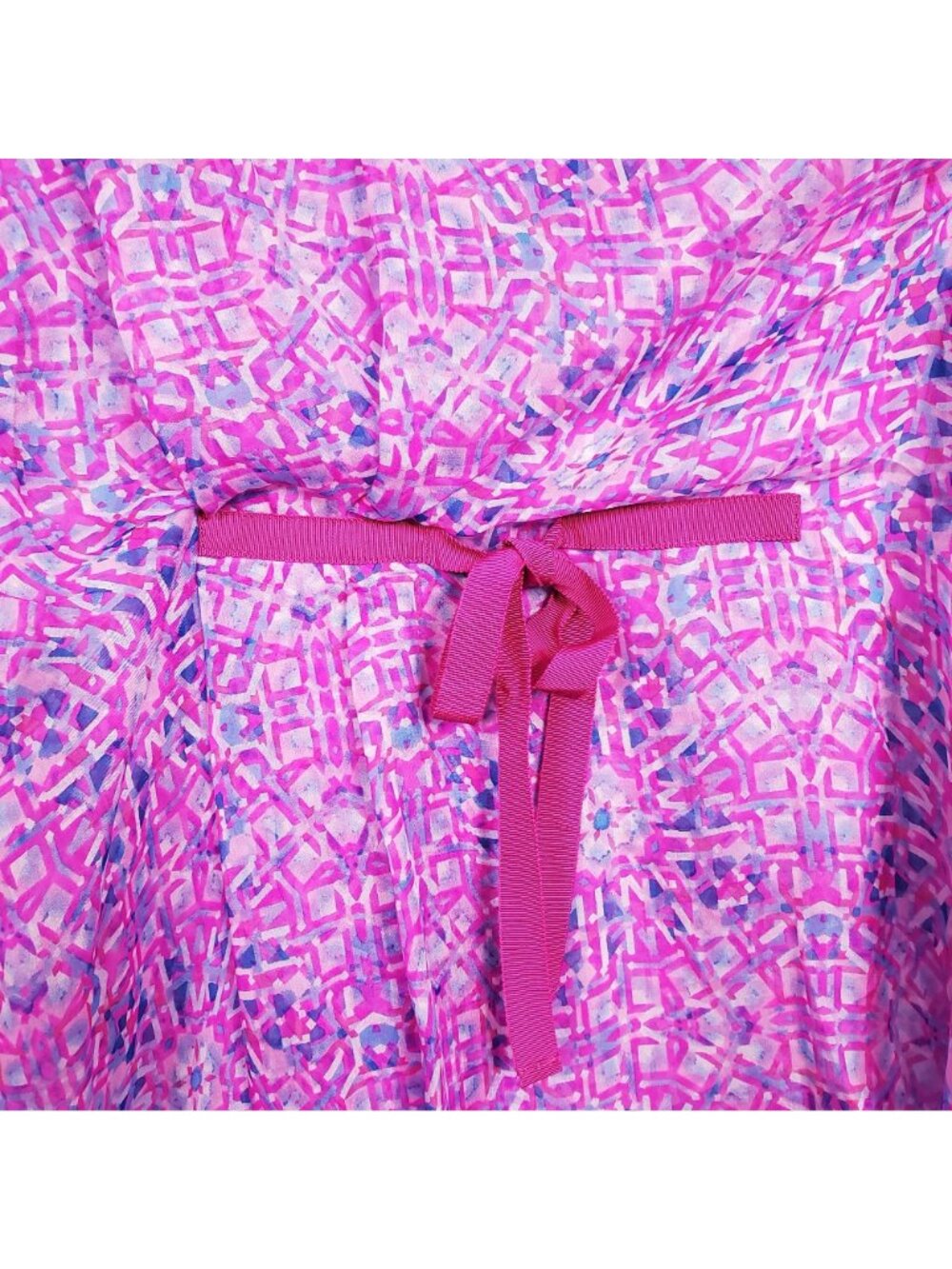 Sundance Size 8 Dress Silk Chiffon Sleeveless Sheer Mosaic Overlay Boho Festival - Picture 5 of 11